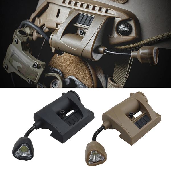 LED-Helmkopflicht 3 Modi Militärhelm-Taschenlampen Element Airsoft-Helmlichter für Outdoor-Jagd-Camping-Scheinwerfer 240227