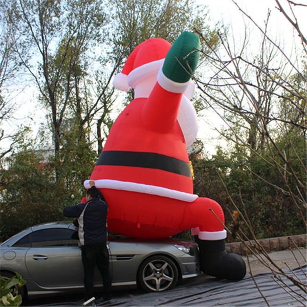 8mh (26 pés) papai noel inflável de natal ao ar livre com ventilador para boate decoração de eventos de palco de natal decoração de natal3