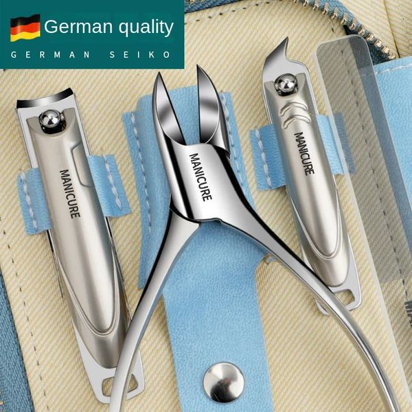 Set manicure Set pedicure Tagliaunghie Tagliaunghie professionale in acciaio inossidabile con kit custodia da viaggio 240219