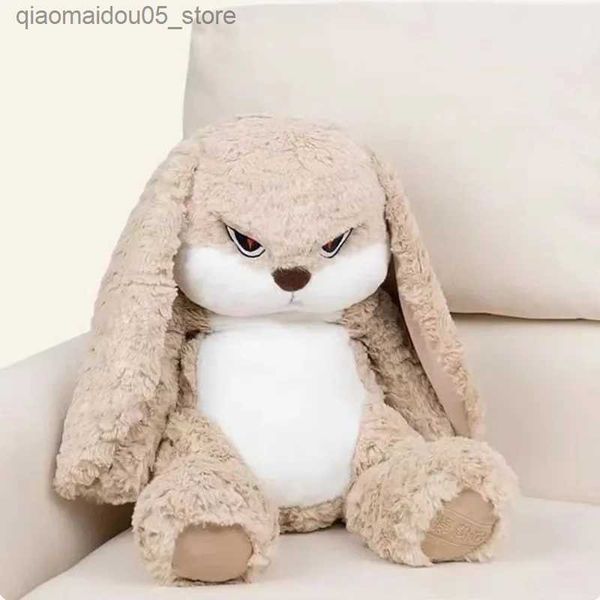 Peluş bebekler 35/45cm kızgın tavşan tavşan büyük boyutlu peluş oyuncak sevimli hayvan plushie bebek kawaii yumuşak dolgulu bebek oda dekor q240227