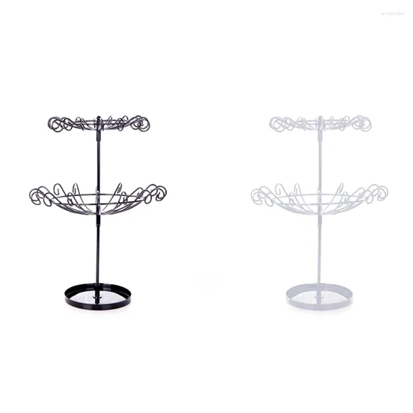 Chaveiros ferro rotativo jóias cabide pequeno pingente expositor chaveiro acessórios de rack de armazenamento