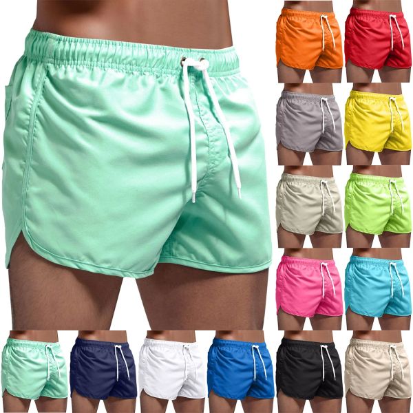 Mens Shorts Mayo Kısa Erkekler Spor Bermuda-Surf Board-Shorts Spor Salonu Mayo Gezileri Penis Hızlı Kurucu Yaz Sörf