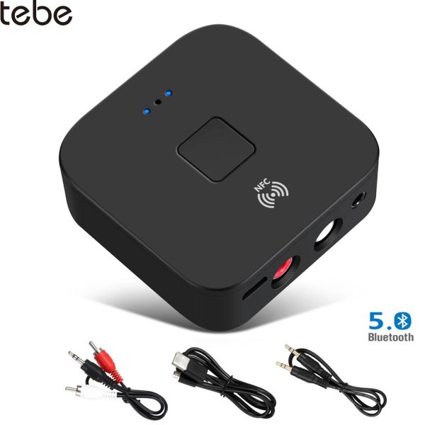Alto-falantes tebe NFC Bluetooth 5.0 Receptor de áudio RCA 3.5mm HIFI CD Lossless Qualidade de som sem fio Adaptador de música estéreo para TV Car Speaker
