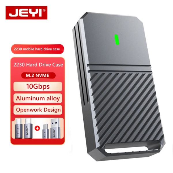 Boxs jeyi i9 2230 ssd case suporta unidades de estado sólido m.2 nvme jms583 controlador usb3.2 gen2 10gbps estrutura oca de alumínio