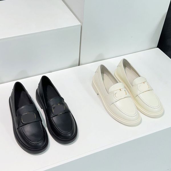 Sommer neue Loafer mit Schnalle, neutrale Einzelschuhe, Kalbsleder, schwarze Schuhe, berühmte Designer-Loafer, Schuhe für Damen, kleine Lederschuhe, klassische Loafer, Top-Qualität