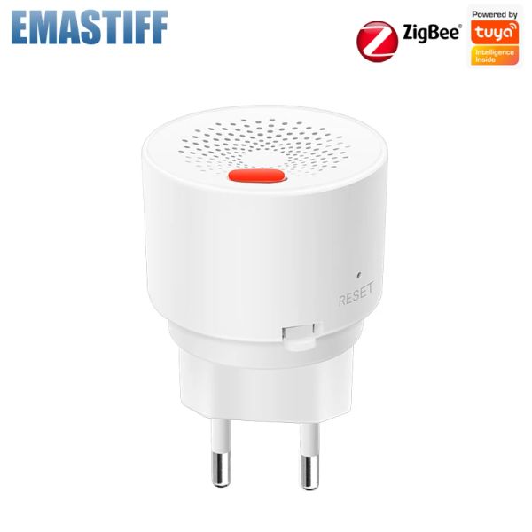 Detector tuya wifi/zigbee sensor de gás natural combustível doméstico inteligente detector de alarme de gás lpg sensor de vazamento segurança contra incêndio casa inteligente