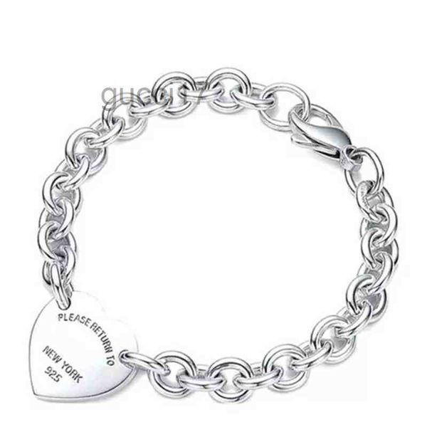 Heißer Verkauf Armband für Frauen 925 Sterling Silber Herzförmigen Anhänger Oförmige Kette Hohe Qualität Luxus Marke Schmuck Freund Vale 61UX