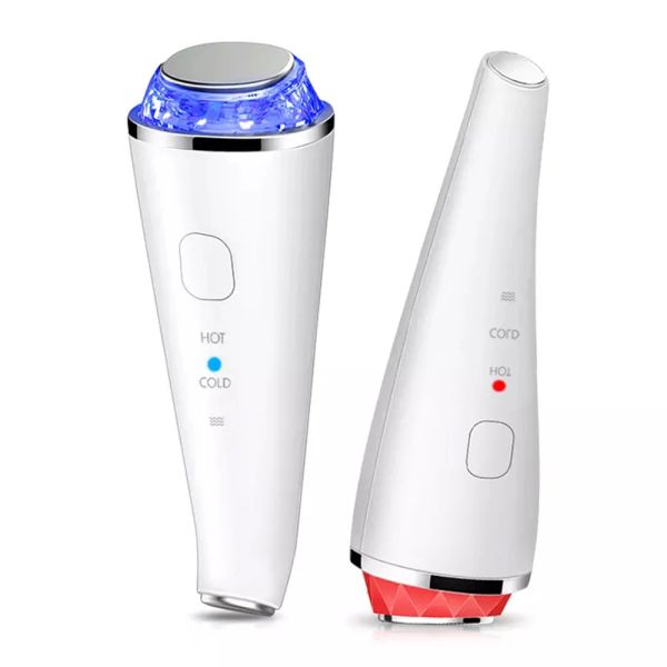 Dispositivos Antiwrinkes Tratamento facial Massageador Skining rejuvenescimento vermelho azul leve máquina de beleza aquece o massageador de levantamento de rosto frio