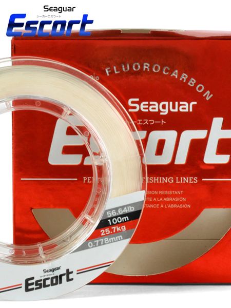 Linien Seaguar Escort Angelschnur 0,2 mm 0,7 mm 56LB Carbon Fiber Leader Angelzubehör Sinking Line100M Fluorkohlenstoff 100 % Beschichtung
