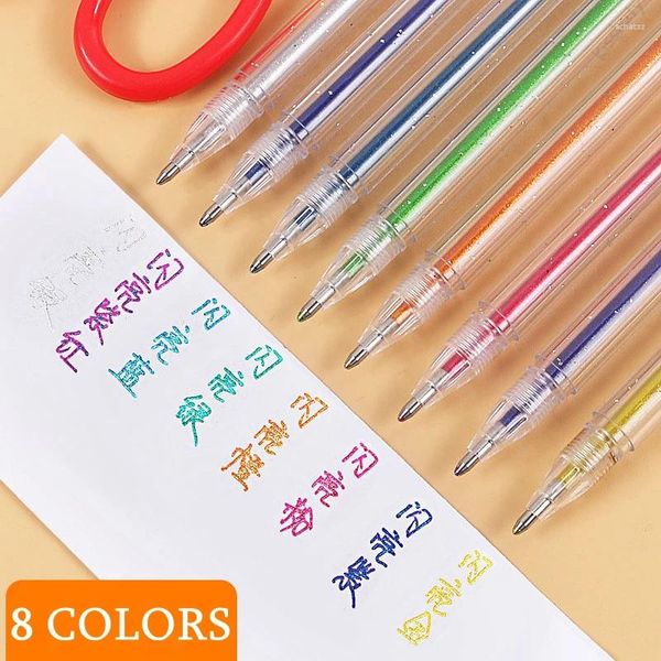 Farben/Set Glitzer-Gelstift, Textmarker, Markierungsstifte, Farbwechsel, Blitz, Zeichnen, Sammelalbum, Tagebuch, DIY, Schreibwaren, Schule