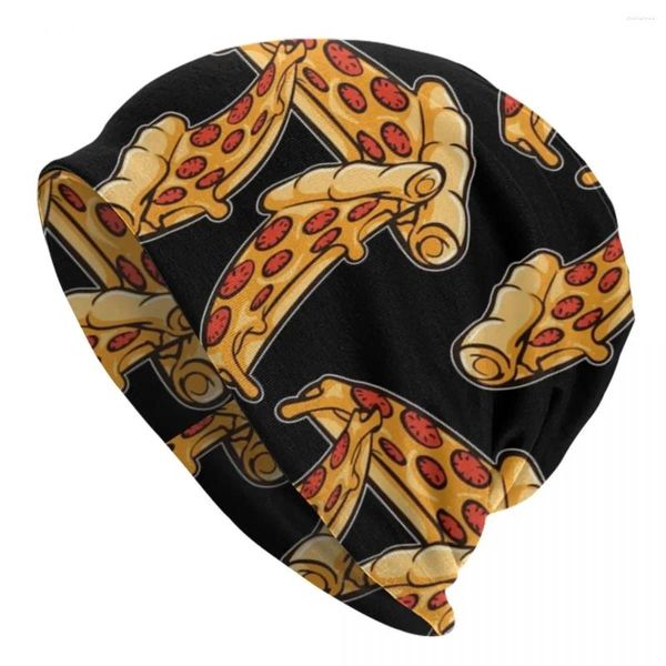 Berretti Pizza Beanie Hats Pie Skullies Berretti da palestra Elastici per adulti Cappellini unisex Autunno personalizzato Hip Hop Bonnet Regalo di compleanno