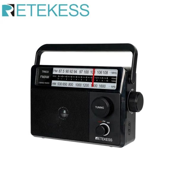 Radio Retekess TR633 Radio FM Radio portatili AM FM Radio a batteria ricaricabile Indicatore di ricerca Luce per anziani su larga scala