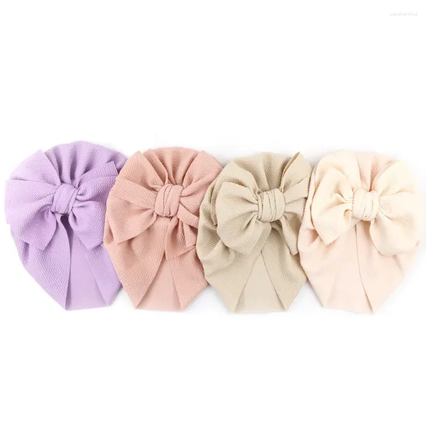 Accessori per capelli Cappello turbante per neonato alla moda con grandi fiocchi Berretti per bambina nati fatti a mano Asilo nido per bambini Copricapo per bambini