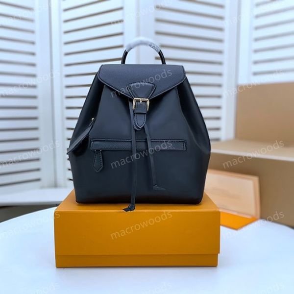 MONTSOURIS Rucksack Designer-Schultasche Rucksackhandtaschen mit großem Fassungsvermögen für Damen M45516 Magnetschnallenverschluss mit Leder dra254E