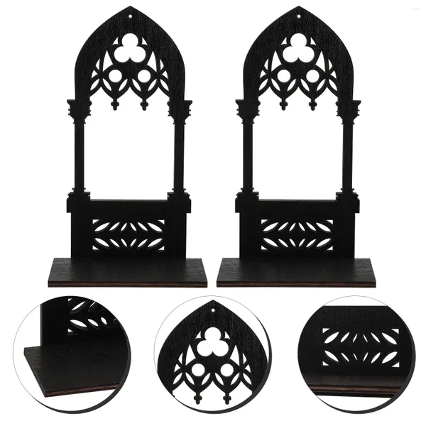 Castiçais decoração castiçal prateleira decorativa pilar de madeira portátil para peça central chá luz estátua