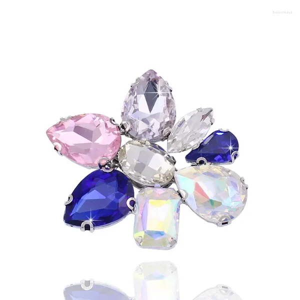 Spille Original Brand Fashion Brillante rosa opale blu cristallo spilla in vetro spilla sciarpa cappello da sposa accessori per gioielli Articolo n .: JP026