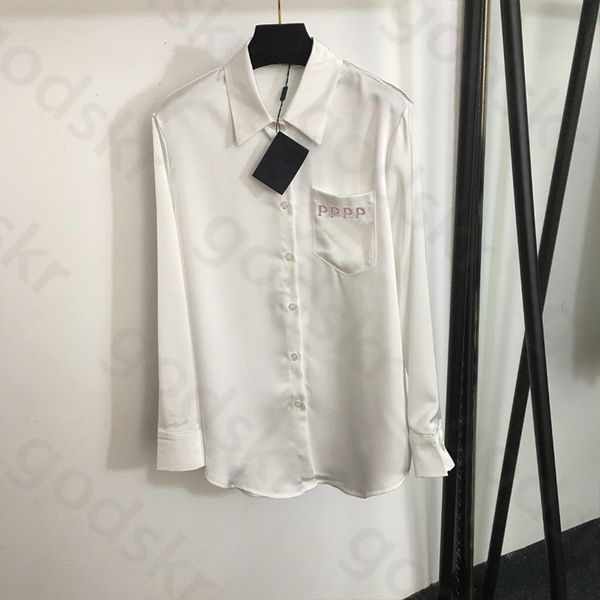 Camicia in seta temperamento ghiaccio Moda donna Camicetta allentata casual Bavero Maniche lunghe Giacca con protezione solare