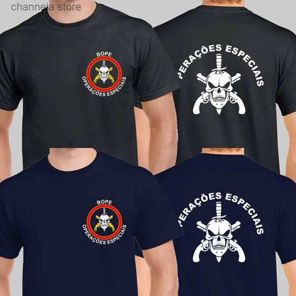 Homens camisetas BOPE Força Especial Militar Unidade Tática Brasil Operacoes Especiais Homens T-shirt T240227