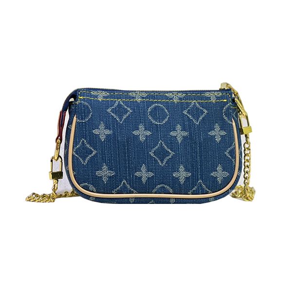 24ss kadın mini oste çantalar zincir omuz kayışları Diagonal crossbody çanta denim tasarımcı çanta kadınlar için 15.5cm