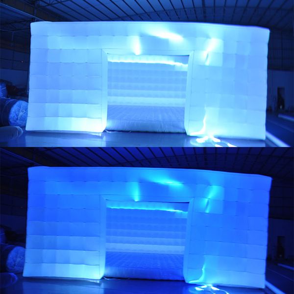 6 x 6 x 3,5 mH (20 x 20 x 11,5 Fuß), weißes tragbares aufblasbares quadratisches Zelt für den Außenbereich, Festzelt/Luftwürfelzelte, Hochzeits-Fotokabine für Partys oder Messen
