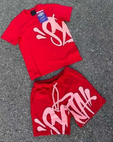 Set di magliette Syna World da uomo firmate T-shirt firmata stampata corta y2k tees Syna World Graphic maglietta e pantaloncini hip hop T