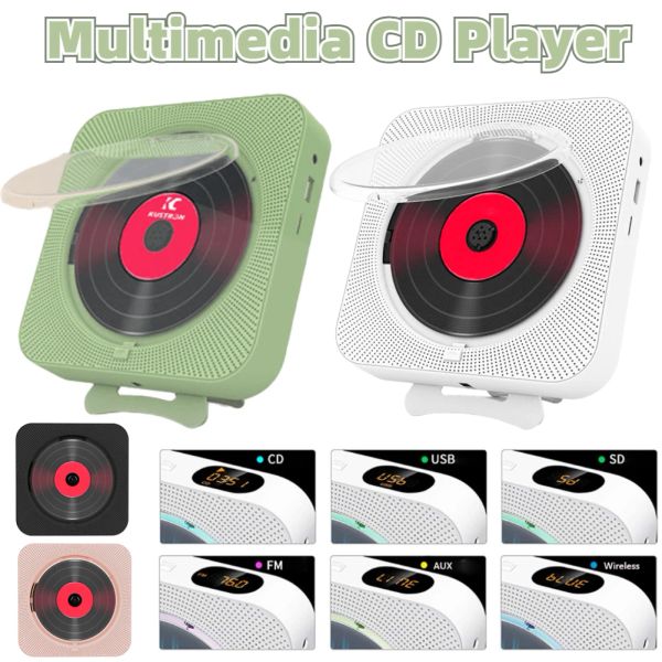 Alto-falantes portátil CD Player Bluetooth Speaker Estéreo CD Players Rádio FM IR Controle Remoto Sem Fio HiFi Music Discs Player CD Walkman