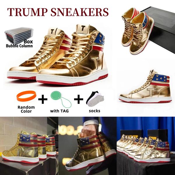 T Sneaker Trump The Never Reader High-tops Designer 1 Ts Gold Custom Men Sneakers Outdoor Sport Sport Casual Trendy Lace-up Scarpe da festa all'aperto