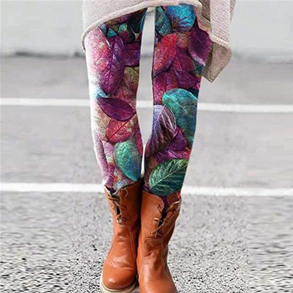 Damenhosen Frauen Knopf Feste Slim Jeans Elastische Hohe Taille Tasche Blumenfarbe Plus Größe BuScrunch Leggings Für