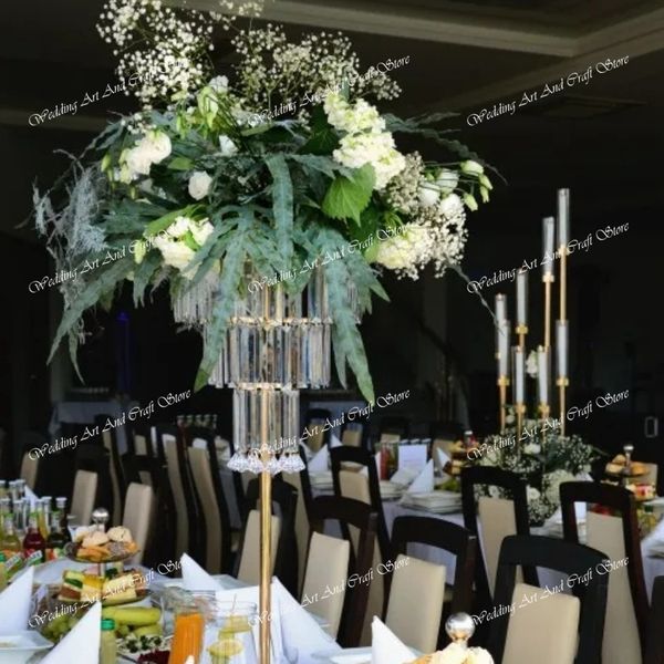 80cm/120cm) hafif şamdan akrilik mum tutucular düğün masa centerpieces çiçek stantları parti şamdan dekor