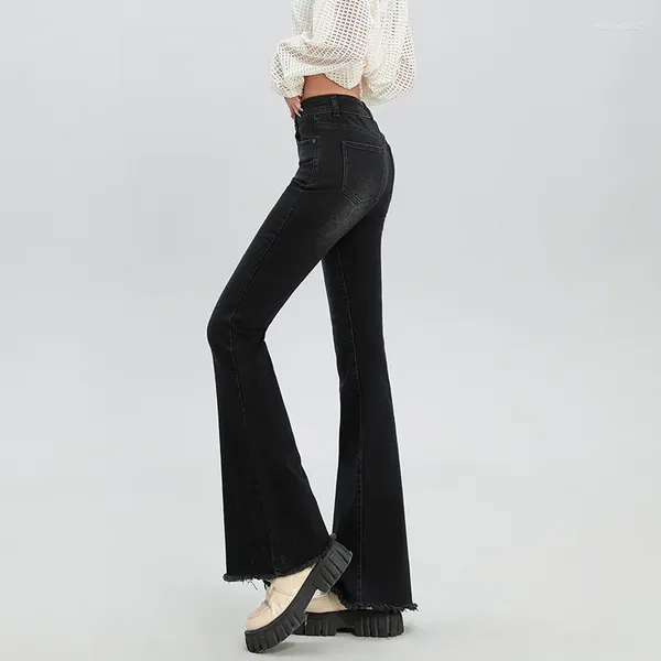 Женские джинсы Bootcut Женские универсальные эластичные брюки для похудения с высокой талией