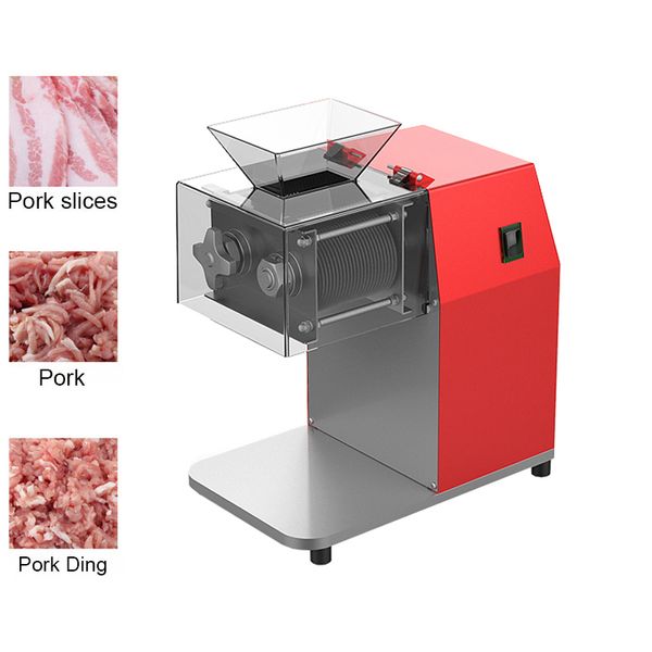 Macchina per tagliare la carne commerciale Affettatrice per carne in acciaio inossidabile Macchina per tritare la carne a cubetti Affettatrice elettrica per carne 220V