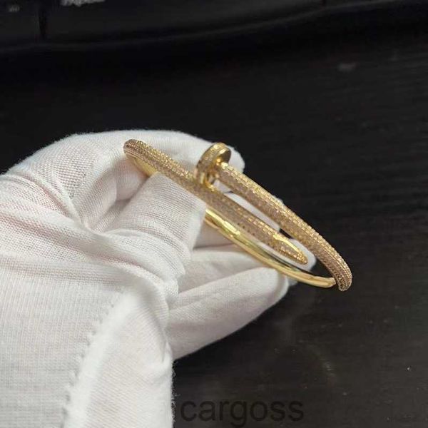 Prego Bangle Mulheres Homens Diamante Cheio 18k Banhado A Ouro Pulseira De Luxo Jóias para Amante Presente Tamanho 17 e 19 WZDC WZDC 0H4V 0H4V JHRL FVV5