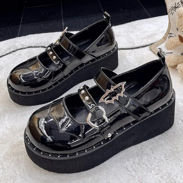 Kleid Schuhe Damen Frau Frühling Sommer 2024 Lolita Mary Jane Plattform Pumps auf Heels Wedge Sandalen Kawaii Niedliche Casual Cosplay Mädchen