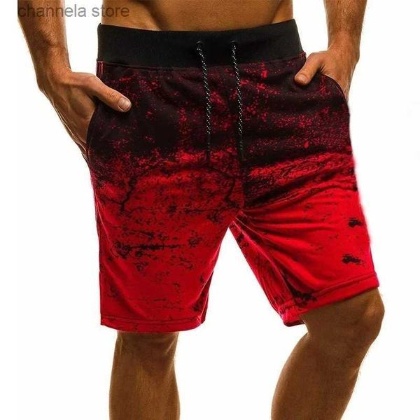 Shorts masculinos 2023 moda masculina casual shorts moda impressa joggers curto moletom verão cordão hip hop magro treino shorts fora t240227