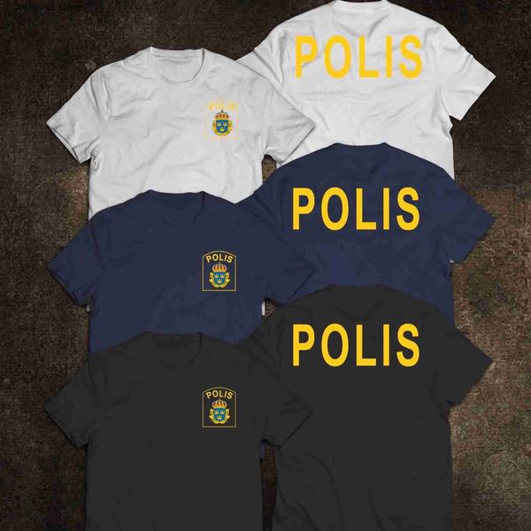 Männer T-Shirts 2019 Mode NEUE Skandinavien Sw Polis Service T-Shirt T-shirt Männer Kurzarm Baumwolle Oansatz T-shirt Tops t240227