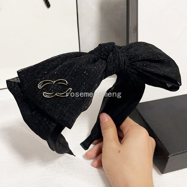 Luxo designer headbands faixas de cabelo para mulheres menina moda preto elástico bandana esportes bowknot fitness headwraps acessórios de cabelo