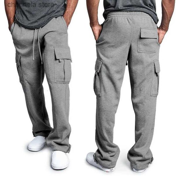 Herrenhosen, Herren-Jogging-Jogginghose, lässig, Schwarz, Fitnessstudio, Jogger, Trainingshose, Kordelzug, Cargohose, Jogger, Streetwear, Sporthose, T240227