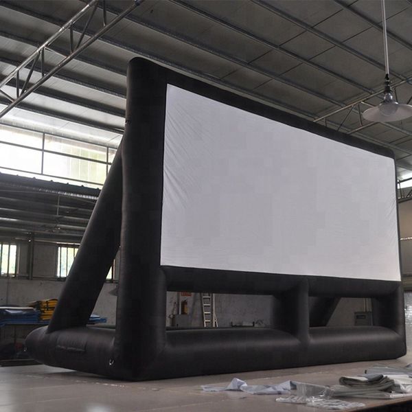 wholesale 10mWx8mH (33x26ft) gigante Blow Up Outside Air Cinema Proiezione di film per feste Schermo cinematografico gonfiabile Proiettore portatile per esterni