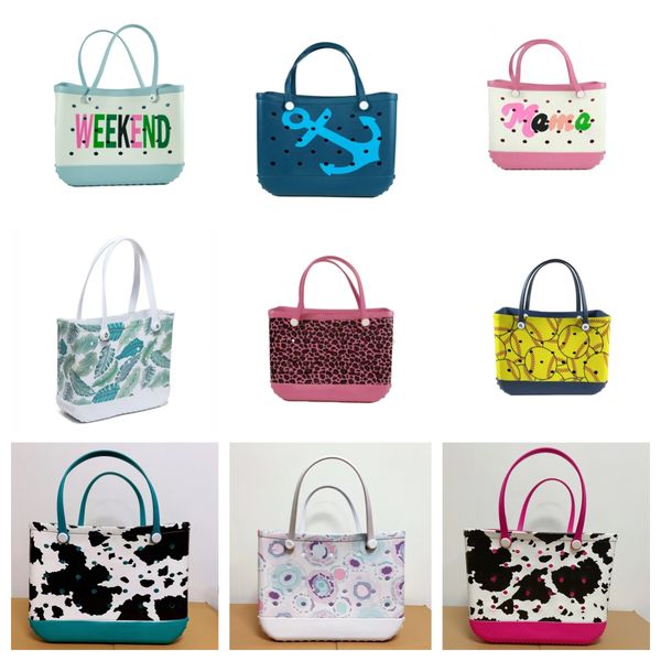 Bolsa tote de praia de borracha de eva, bolsa feminina fashion à prova de areia, durável, sacola de silicone aberta para esportes ao ar livre, praia e piscina