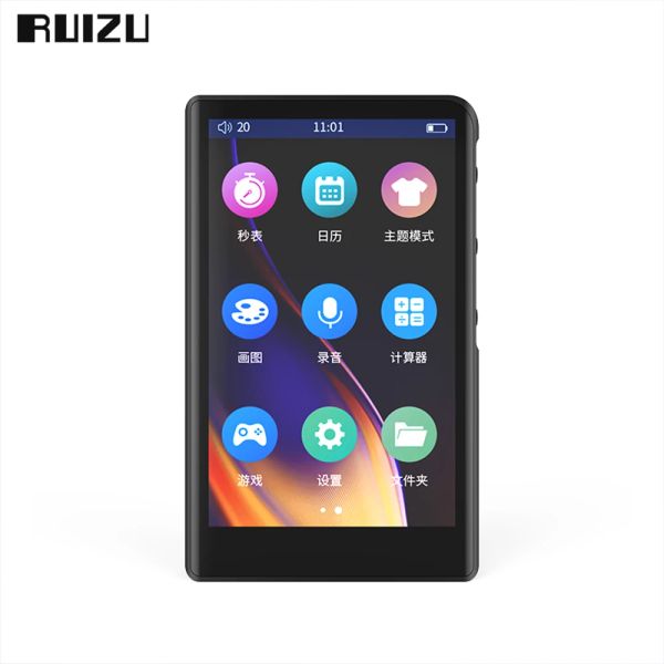 Spieler RUIZU H9 Metall-MP3-Player mit Bluetooth 5.0 Voll-Touchscreen, eingebauter Lautsprecher, Musik-Player, unterstützt FM-Radio, E-Book, Spielvideo
