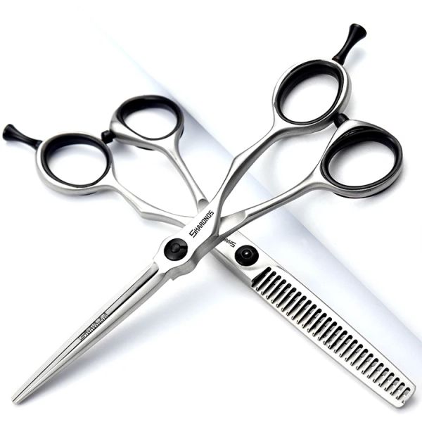Ferramentas sharonds tesoura de salão de cabeleireiro 5.5 polegadas silenciosa uma tesoura cabeleireiro profissional conjunto de corte de cabelo especial lâmina afiada