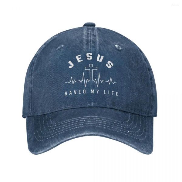 Bonés de bola Jesus Cristo Cristianismo salvou minha vida Boné de beisebol Homens Mulheres Chapéu Ajustável Casquette Gorras