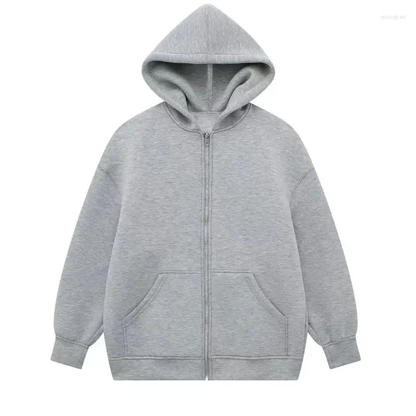 Damenjacken ZADATA, modisch, einfarbig, lässig, Trend, locker, vielseitig, grundlegender Stil, geeignet für Sport, warme Jacke