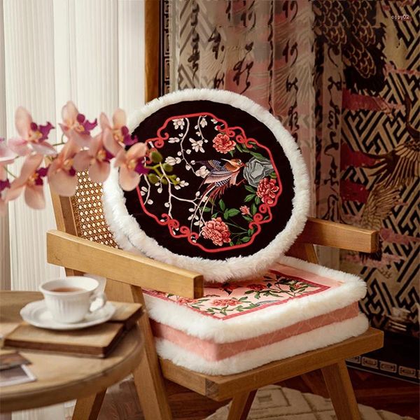 Cuscino in peluche sedia retrò francese elegante schienale in spugna rimovibile lavabile sala da tè seduta molo decorazione della casa