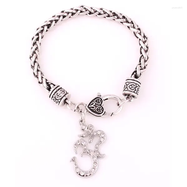 Charme pulseiras pulseira unisex budismo estilo mandala budista buda chakra trigo link corrente liga de zinco fornecer gota