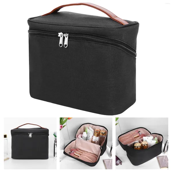 Kosmetiktaschen Nylon Make-up-Tasche Große Kapazität mit verstellbarer Trennwand für Frauen Reisetasche Griff Organizer Aufbewahrung