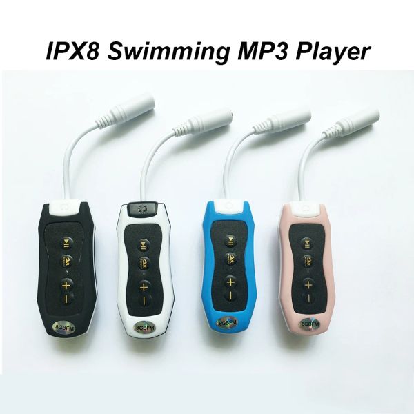 Giocatori Impermeabile IPX8 Clip Lettore MP3 Radio FM Suono stereo 8G Nuoto Immersioni Surf Ciclismo Sport Lettore musicale