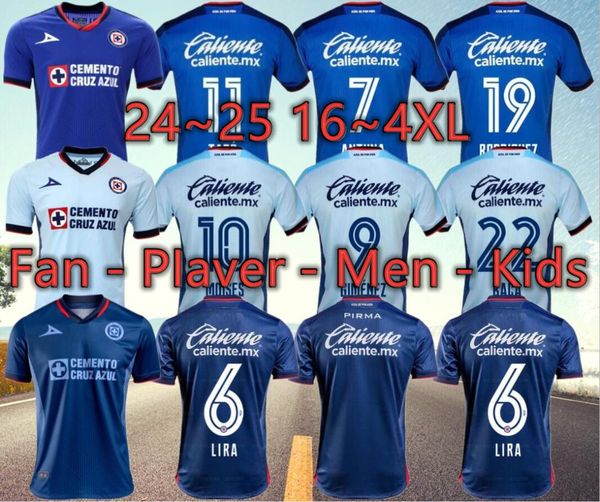 3XXL2023 2024 Cruz Azul Futbol Formaları 23 24 CDSYC Meksika Ligi Vieira Lira Rodriguez Evden Üçüncü Futbol Gömlekleri Liga MX Camisetas de Futbol Kiti Jersey