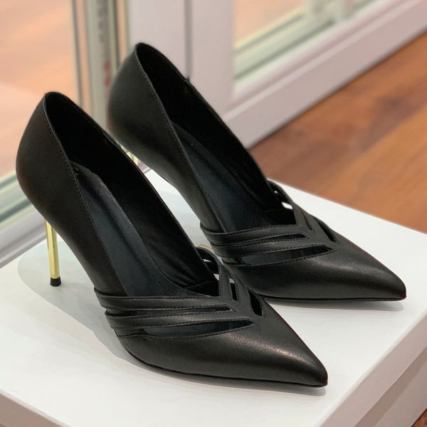 Дизайнерские формальные туфли Модельер на высоких каблуках Кожаные женские туфли с острым носком Туфли-лодочки на тонком каблуке Роскошные туфли на кожаной подошве большого размера 35-42