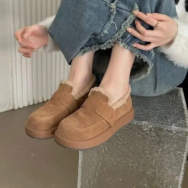 Botas 2024 plataforma de neve feminina moda tudo inverno casual tornozelo pelúcia estilo básico borracha